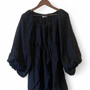 Abercrombie & Fitch Black Gathered Blouse